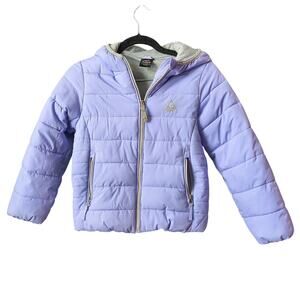 Gerry Kids Purple Puffer Jersey-Lined Hooded Bubble Jacket Girls 6